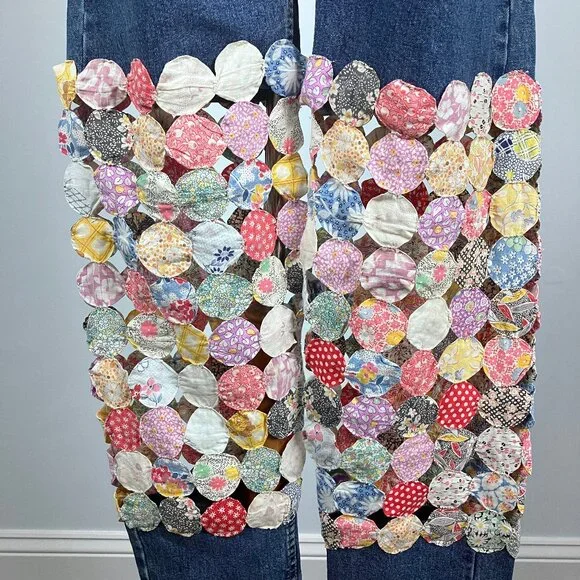 The Series New York Vintage Patchwork Quilted Pants Jeans Denim 30 Hi Rise Vtg - Picture 6 of 15